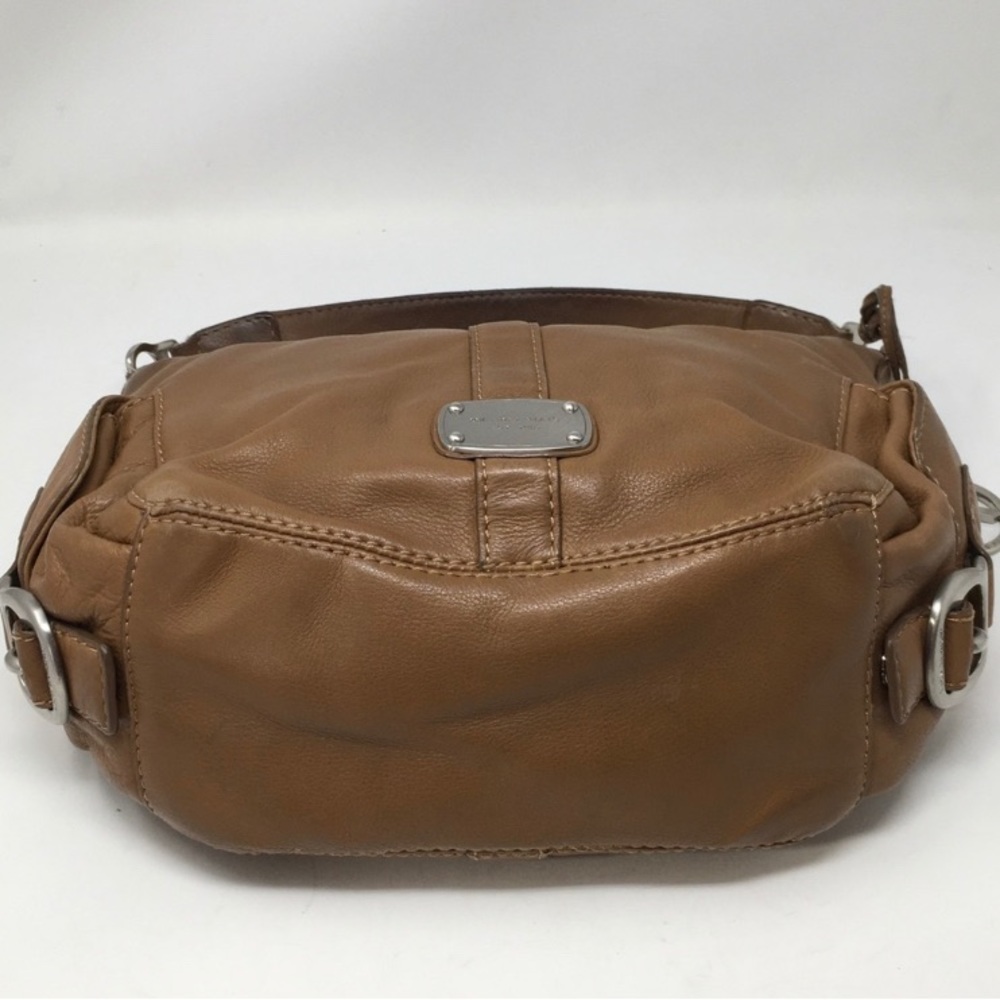 Michael Kors Purse Hobo Shoulder Bag Tan Brown Silver - Picture 2 of 9